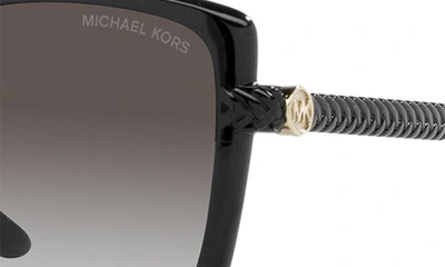 Michael Kors Malta 57mm Gradient Butterfly Sunglasses In Black