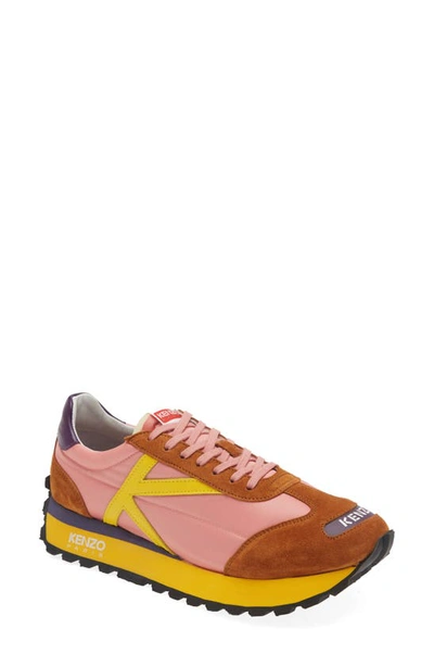 Shop Kenzo Smile Running Sneaker In Faded Pink