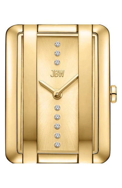 Jbw Mink Petite Lab Created Diamond Bracelet Watch, 23mm X 8mm In Gold
