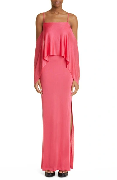 Shop Tom Ford Ruffle Detail Gown In Rose Bloom