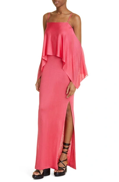 Shop Tom Ford Ruffle Detail Gown In Rose Bloom