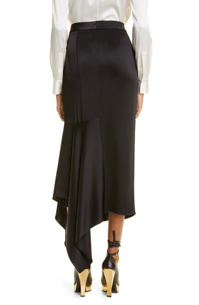 Shop Tom Ford Asymmetric Satin Midi Skirt In Black