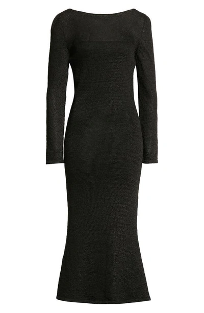 Shop Tom Ford Open Back Knit Midi Dress In Black