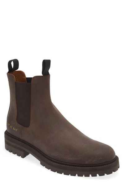 Shop Common Projects Chelsea Boot In Dark Brown