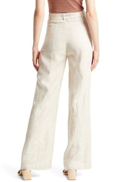 & Other Stories Belted Linen Flare Pants In Natural Linen