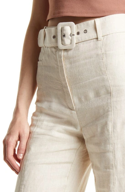 & Other Stories Belted Linen Flare Pants In Natural Linen