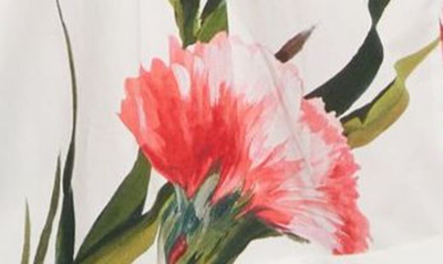 Shop Dolce & Gabbana Carnation Print Cotton Poplin Romper In Natural White