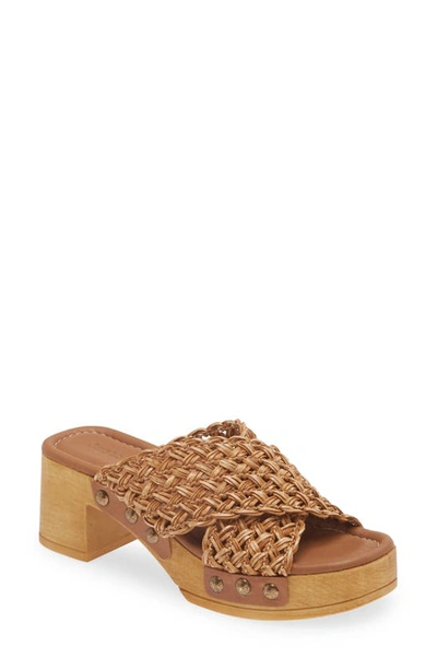 Shop Chocolat Blu Dawn Platform Slide Sandal In Tan
