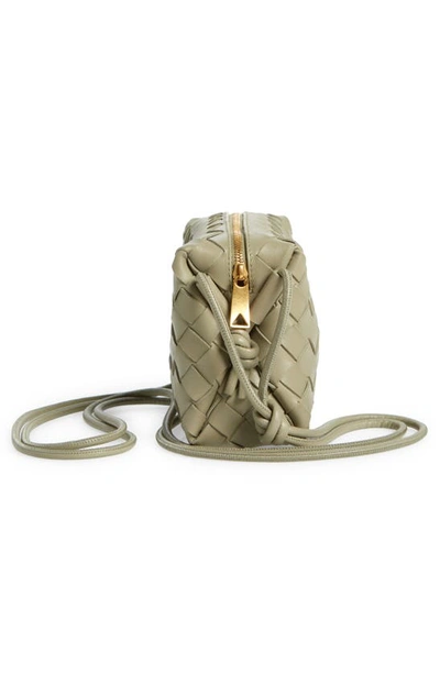 Shop Bottega Veneta Small Intrecciato Leather Crossbody Bag In 2916 Travertine-gold