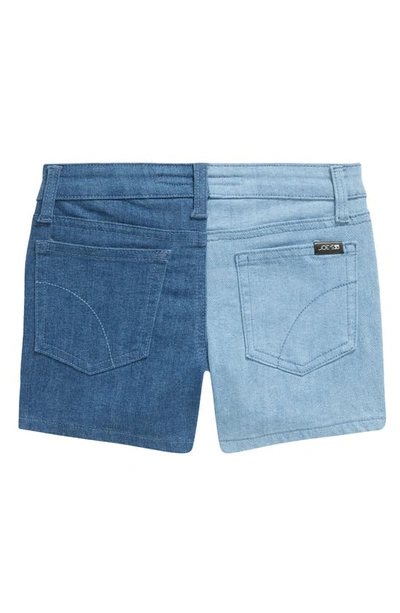 Shop Joe's Kids' Billie Colorblock Denim Shorts In Bleach Blue