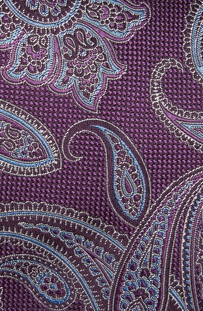 Shop Canali Paisley Silk Tie In Purple