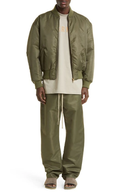 Eternal Nylon Twill Bomber Jacket In Olive