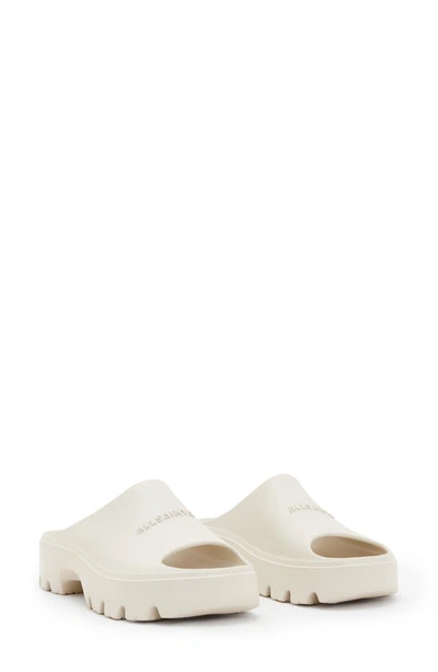 Shop Allsaints Eclipse Flatform Slide Sandal In Chalk White