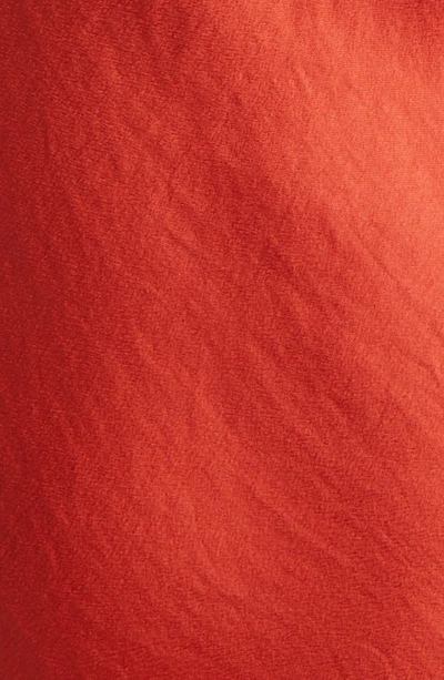 Shop Open Edit Asymmetrical Neck Satin Dress In Red Mandarin