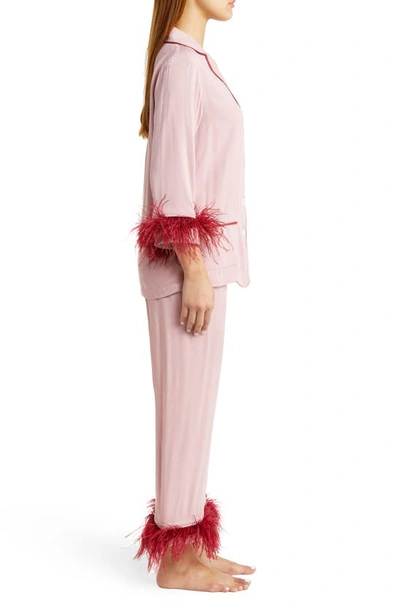 Shop Sleeper Party Double Feather Pajamas In Wine