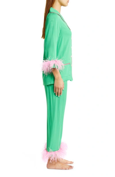 Shop Sleeper Party Double Feather Pajamas In Green