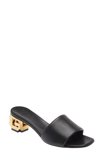 Shop Givenchy 4g Cube Heel Slide Sandal In 001-black