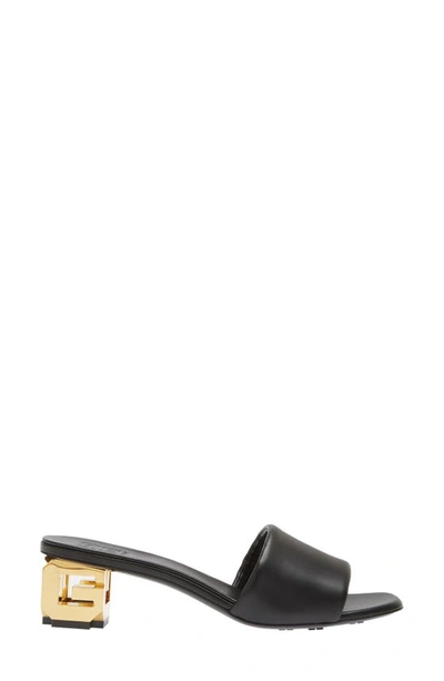 Shop Givenchy 4g Cube Heel Slide Sandal In 001-black