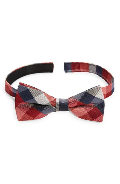 Shop Nordstrom Kids' Anders Check Bow Tie In Red Polish- Navy Check