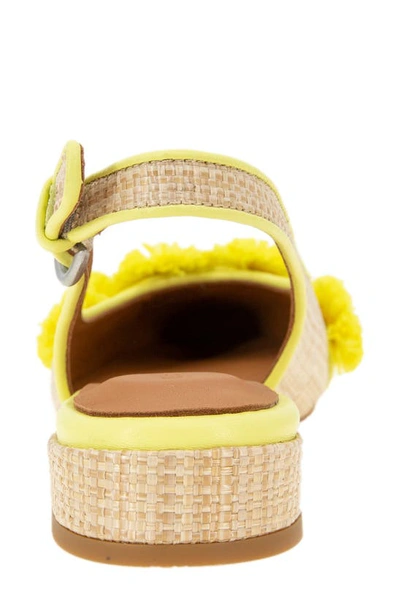 Shop Gentle Souls By Kenneth Cole Anana Raffia Flower Slingback Flat In Natural Weave/ Yellow