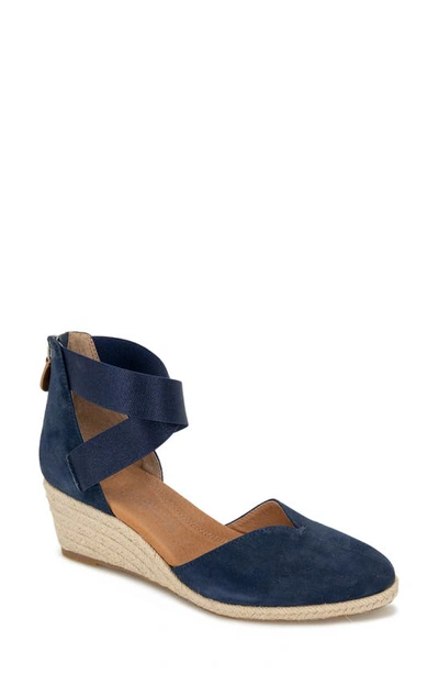 Shop Gentle Souls By Kenneth Cole Orya Espadrille Wedge Sandal In Navy Suede