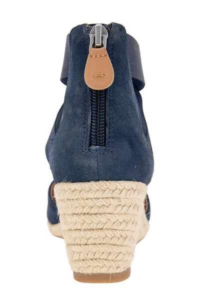 Gentle Souls By Kenneth Cole Orya Espadrille Wedge Sandal In Navy Suede