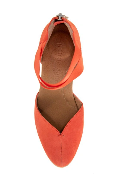 Shop Gentle Souls By Kenneth Cole Orya Espadrille Wedge Sandal In Bright Coral Suede