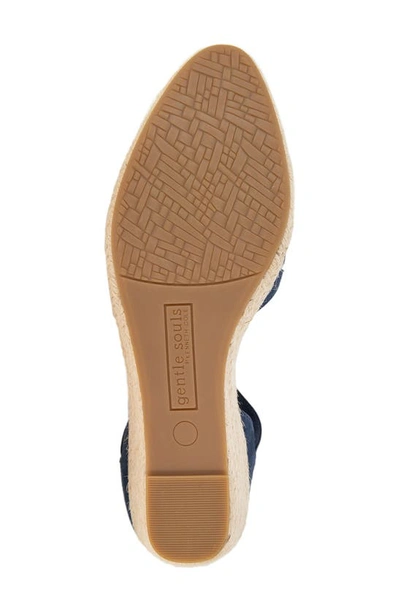 Gentle Souls By Kenneth Cole Orya Espadrille Wedge Sandal In Navy Suede
