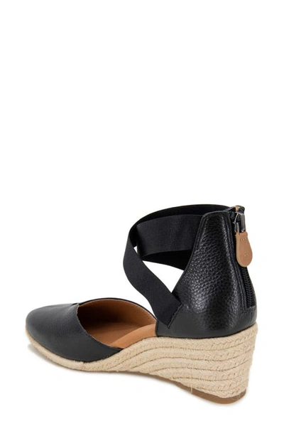 Gentle Souls By Kenneth Cole Orya Espadrille Wedge Sandal In Black