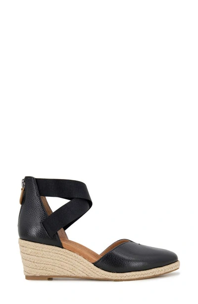 Gentle Souls By Kenneth Cole Orya Espadrille Wedge Sandal In Black
