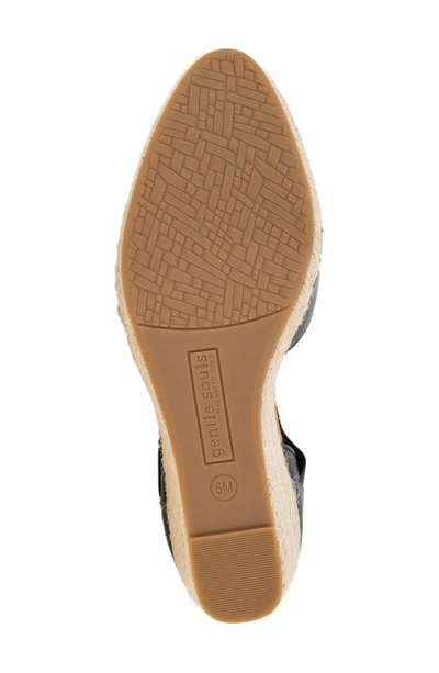Gentle Souls By Kenneth Cole Orya Espadrille Wedge Sandal In Black