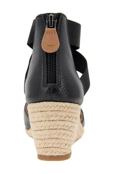 Gentle Souls By Kenneth Cole Orya Espadrille Wedge Sandal In Black
