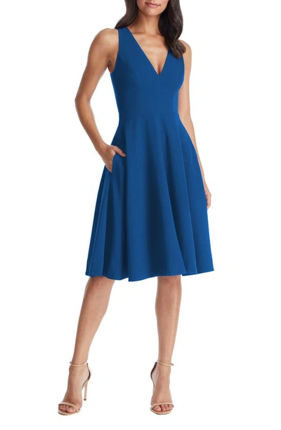 Shop Dress The Population Catalina Fit & Flare Cocktail Dress In Electric Blue