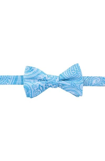 Shop Trafalgar Sutton Pre-tied Silk Bow Tie In Light Blue