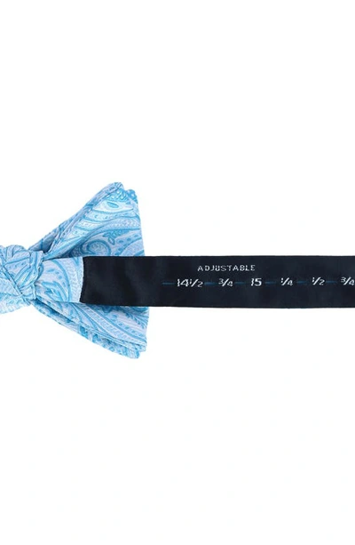 Shop Trafalgar Sutton Pre-tied Silk Bow Tie In Light Blue
