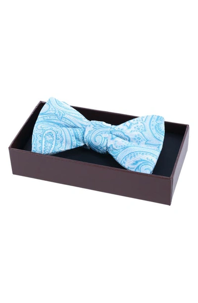 Shop Trafalgar Sutton Pre-tied Silk Bow Tie In Light Blue