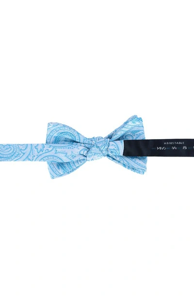 Shop Trafalgar Sutton Pre-tied Silk Bow Tie In Light Blue