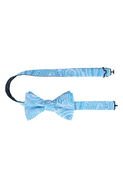 Shop Trafalgar Sutton Pre-tied Silk Bow Tie In Light Blue