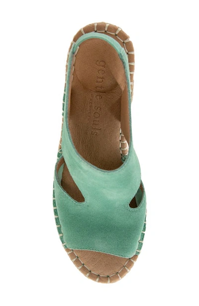 Gentle Souls By Kenneth Cole Cody Espadrille Wedge Sandal In Mint Suede