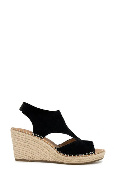 Gentle Souls By Kenneth Cole Cody Espadrille Wedge Sandal In Black