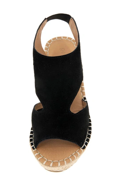 Gentle Souls By Kenneth Cole Cody Espadrille Wedge Sandal In Black