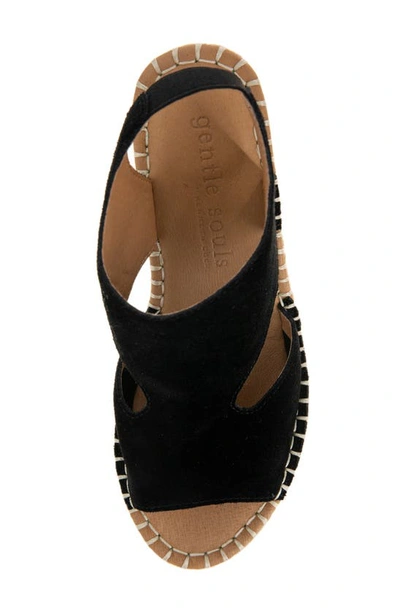 Gentle Souls By Kenneth Cole Cody Espadrille Wedge Sandal In Black