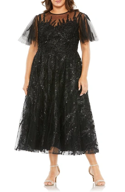 Shop Fabulouss By Mac Duggal Sequin Tulle Cocktail Dress In Black