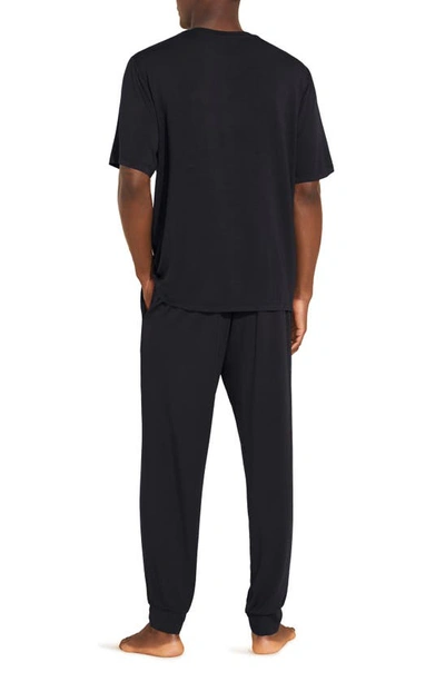 Shop Eberjey Henry Short Sleeve Pajamas In Black