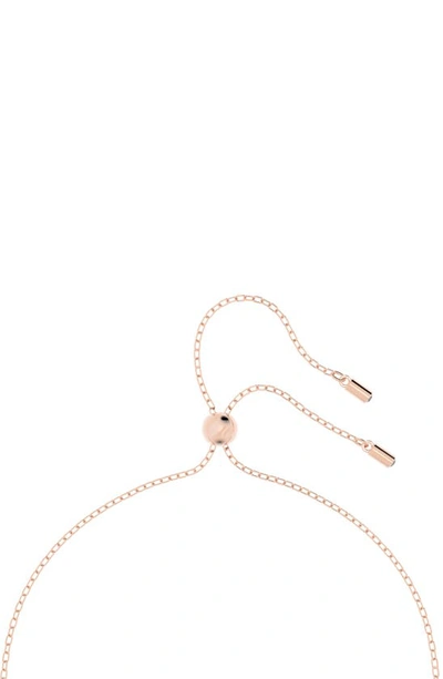 Shop Swarovski Hollow Pendant Necklace In Rose Gold
