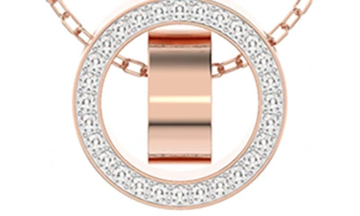 Shop Swarovski Hollow Pendant Necklace In Rose Gold