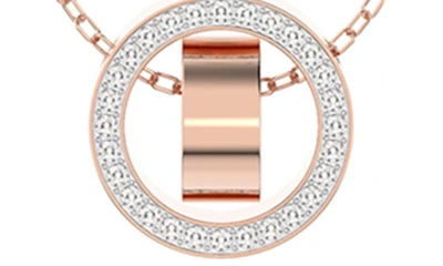 Swarovski Hollow Pendant Necklace In Rose Gold