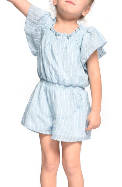Shop Truly Me Kids' Stripe Ruffle Pocket Shorts In Blue Multi