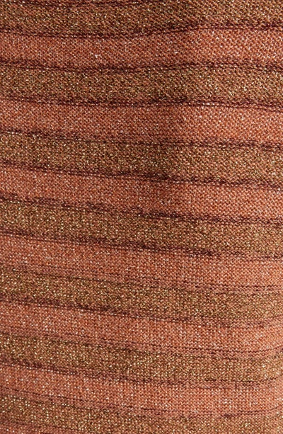 Shop Chloé Stripe Metallic Wool Sweater In Misty Pink