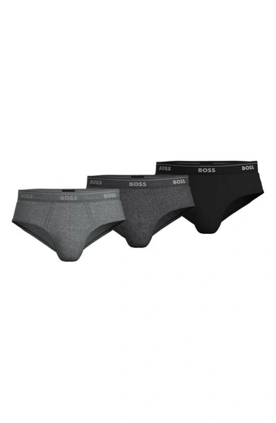 Shop Hugo Boss 3-pack Assorted Classic Cotton Briefs In Open Grey